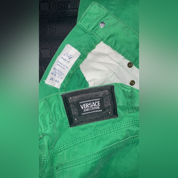 VINTAGE VERSACE - FREE BLAZER INCLUDED - LIME GREEN HIGH WAISTED JEAN - Picture 3 of 9